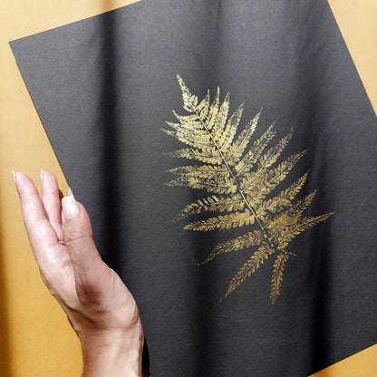 cottagecore wall art gold fern plant monotype print botanical decor original artwork printmaking housewarming gift one of a kind living room nature lover gift farmhouse hostess rustic minimalist relief textured bedroom farm grandmother gift wife daughter big sister gift sister girlfriend new home nature cottage core foraged farm chateaucore modern kitchen laundry entryway decordried nature lover gift home office contemporary unique gift ideas earth tones shelf decoration