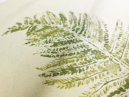 Sage green fern large relief Plant monotype print Original artwork Foraged wall art decor printmaking for Nature lover gift One of a kind Farm farmhouse nature lover Bedroom Office Home workspace Kitchen Dining room Rustic Living room