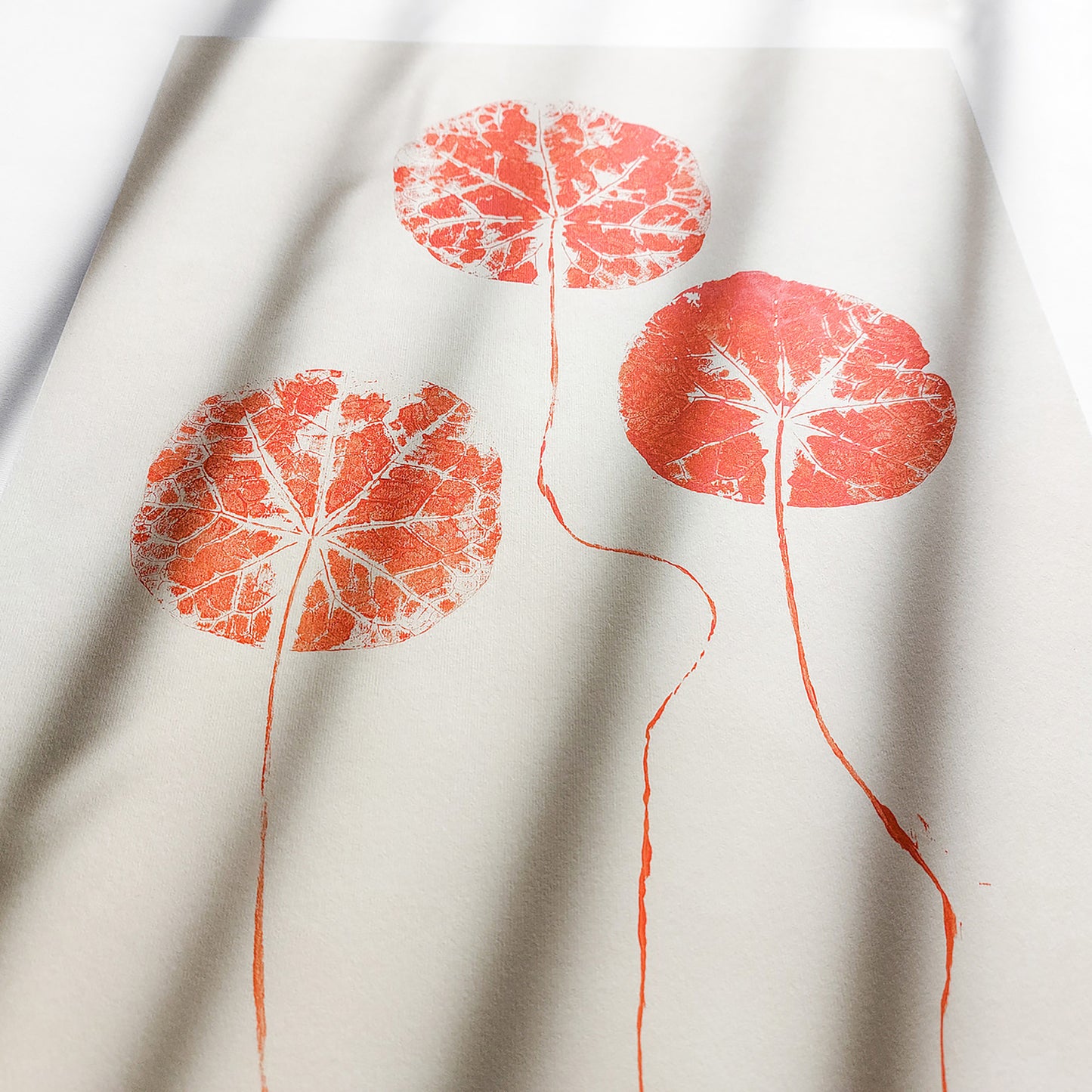 Cottagecore Monotype Print Japanese Red Circle Leaves Modern Original Artwork Farmhouse Bedroom Wall Art Christmas Hostess Gift One of Kind japandi wabi sabi plant lover gift, original illustration, Thank You Gift, original artwork, one of a kind, office wall decor, nurse gift, niece gift from aunt, new mom gift, new job gift, Thoughtful Autumn Gift, New home gift, Cottagecore Christmas, new grandma gift, housewarming gift, new apartment gift, nature print, nature lover gift, mothers day gift ideas, teacher