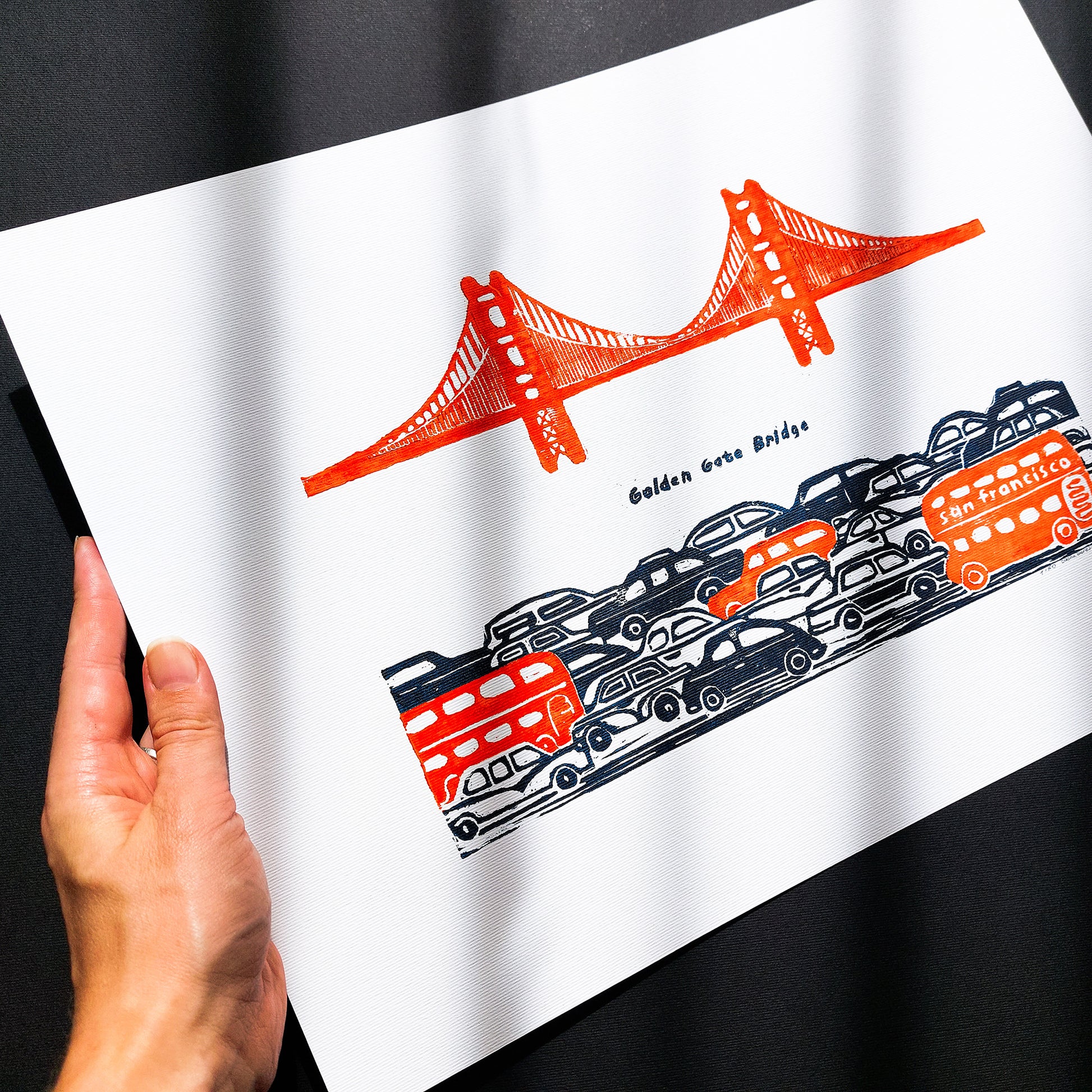 Golden Gate Bridge Linocut Print Cityscape San Francisco Home Office Kids Decor Retro American Original Artwork Wall Art Travel Lover Gift
hand carved, wall hanging, unique Vintage art, unique wall art, trendy wall art, thank you gift boss, teacher appreciation gift, master bedroom, Summer wall art, large wall art, sister in law gift, shelf decor, self gift, rustic artwork, Retro scandinavian artwork, handprint, retirement gift, Relief print, realtor closing gift, Printmaking art, original illustration