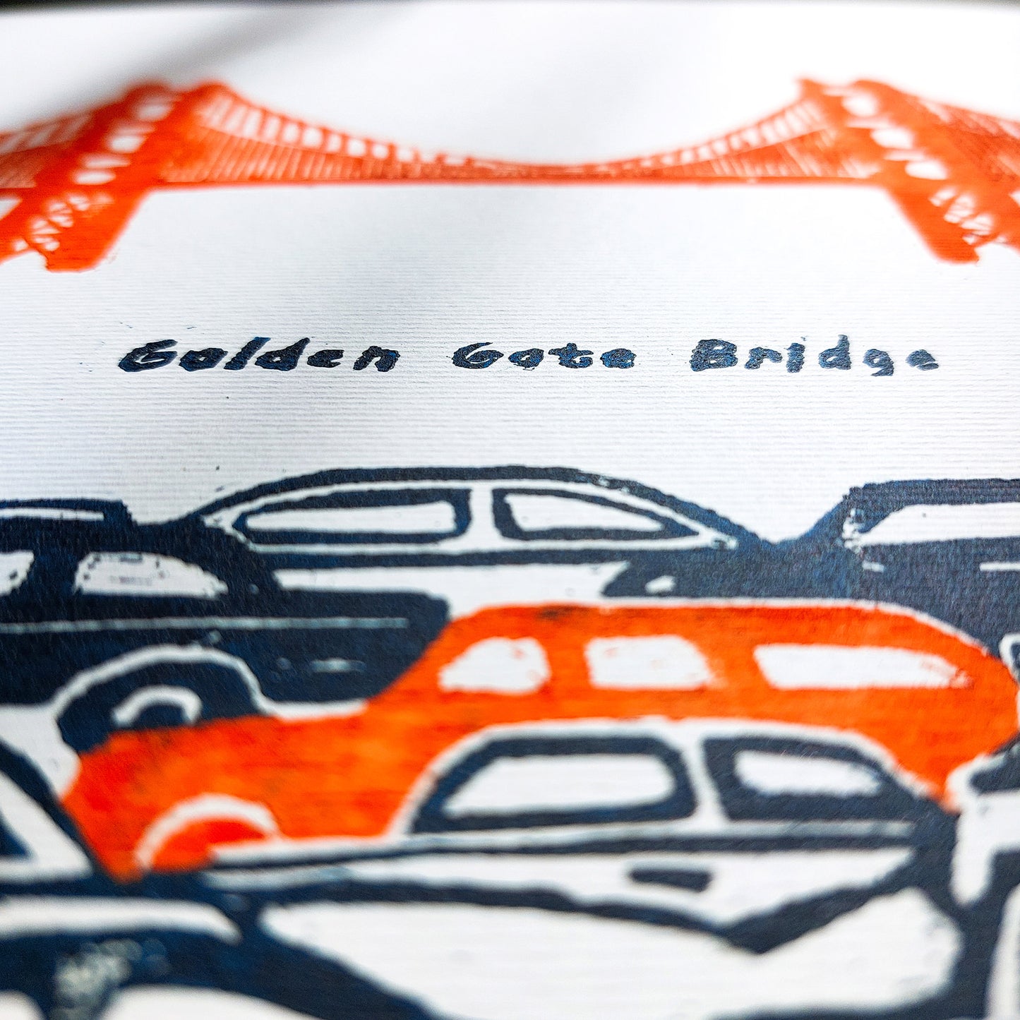 golden gate bridge linocut print cityscape san francisco home office decor kids room retro american original artwork travel lover gift linogravure lino california urban landscape unique christmas memories modern rustic city road trip sf architecture holiday gift for him mid century modern minimalist 
patriotic relief dopamine bedroom thankful iconic usa landmarks bay area west coast urban landscape printmaking back to school professor teacher handprinted