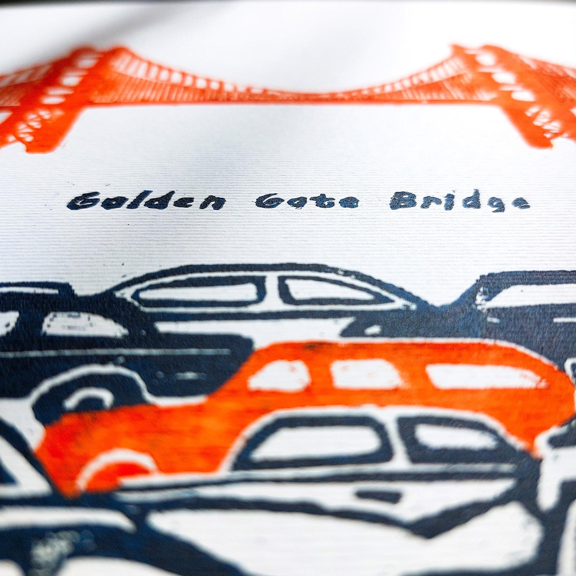 golden gate bridge linocut print cityscape san francisco home office decor kids room retro american original artwork travel lover gift linogravure lino california urban landscape unique christmas memories modern rustic city road trip sf architecture holiday gift for him mid century modern minimalist 
patriotic relief dopamine bedroom thankful iconic usa landmarks bay area west coast urban landscape printmaking back to school professor teacher handprinted