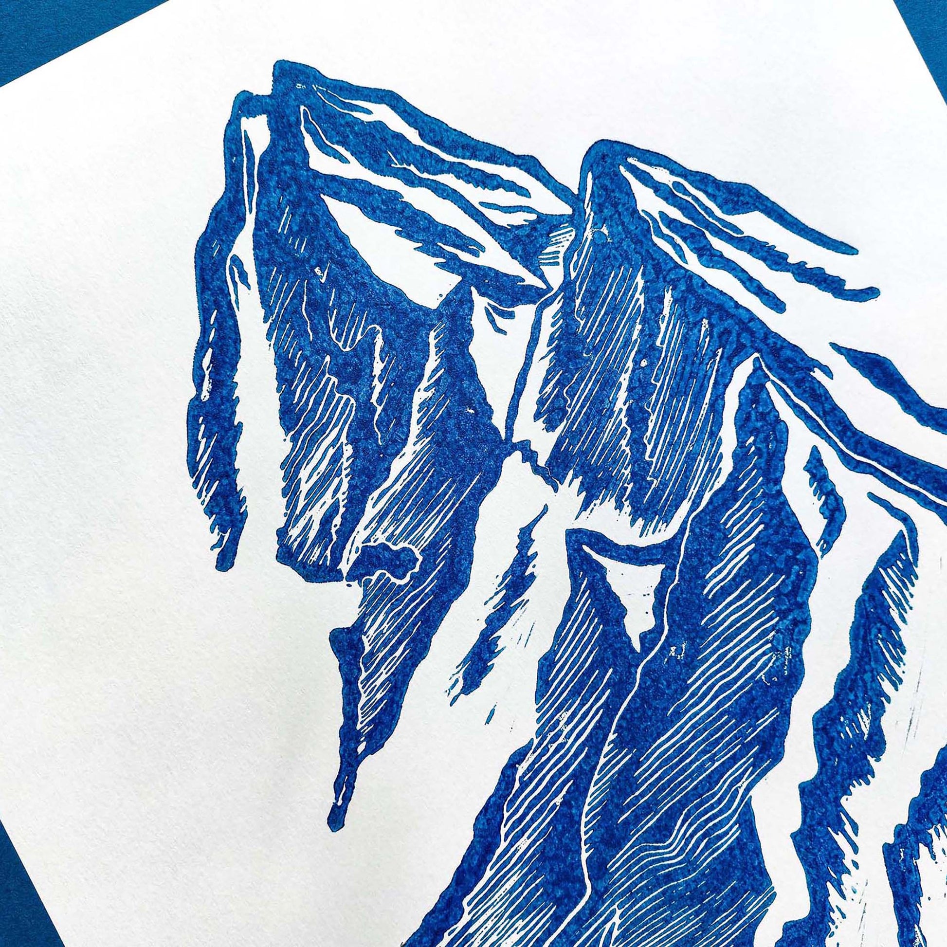 Blue mountain with house Linocut print Wall art hanging decor grandmother gift, grandma gift, going away gift for coworker, godparent gift, godmother gift, girlfriend gift, gift for the home, gift for best friend female, Farmhouse wall decor, easter gift, dorm room decor, diy gift, Dining Room Decor, daughter in law gift, bookshelf decor, Bedroom wall art, aunt gift, Aesthetic wall art, office wall decor