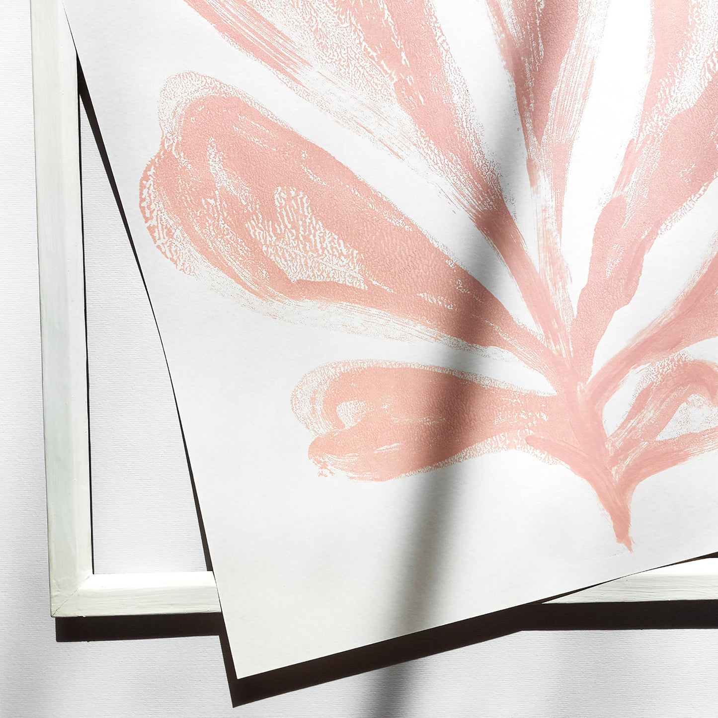 Pink trendy monoprint nordic scandinavian abstract heart plant relief handprint large monotype print quiet luxury original artwork one of a kind spring t glamoratti wall art primary bedroom elegant botanical neutral hampton living rustic new home gift printmaking modern unique eclectic mid century modern aesthetic girly acrylic pastel wall hanging nature kitchen dining room preppy dorm laundry entryway home office self handmade housewarming staircase wilderkind romantic engraving etching style