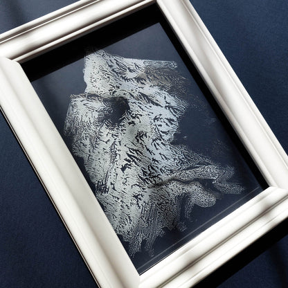 Silver white light blue winter mountains mini monotype print relief monoprint flexible plexiglass original artwork powder room engraving etching one of a kind neutral abstract 
housewarming gift, new apartment gift, nature print, Little Treat Gift, eclectic, entryway, minimalist, nature lover gift, mothers day gift ideas, mothers day gift from daughter, monoprint, window nook, country cottage decor, mothers day gift, workspace, mother in law gift, mom birthday gift, Modern kitchen art, long distance gift