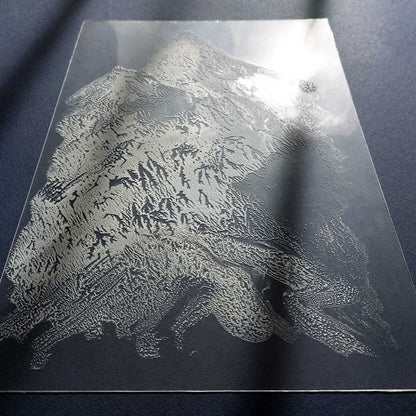 Silver white light blue winter mountains mini monotype print relief monoprint flexible plexiglass original artwork powder room engraving etching one of a kind neutral abstract
scandinavian artwork, handprint, gen z celebrated, retirement gift, study room wall art, Relief print, realtor closing gift, primary bedroom, Printmaking art, powder room, original illustration, original artwork, one of a kind, office wall decor, nurse gift, niece gift from aunt, engraving, etching, new mom gift, new job gift
