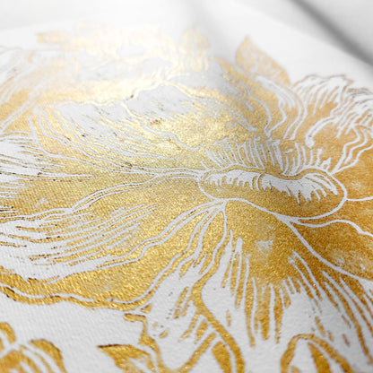 Gold peony flowers Linocut print Peonies wall art decor Linogravure, Lino print housewarming gift, new apartment gift, nature print, nature lover gift, mothers day gift ideas, mothers day gift from daughter, mothers day gift, mother in law gift, mom birthday gift, Modern kitchen art, long distance gift, living room wall art, Linoleum print, laundry room decor,&nbsp; Housewarming gift, hostess gift, home gift unique, heirloom gift, heilroom wall decor