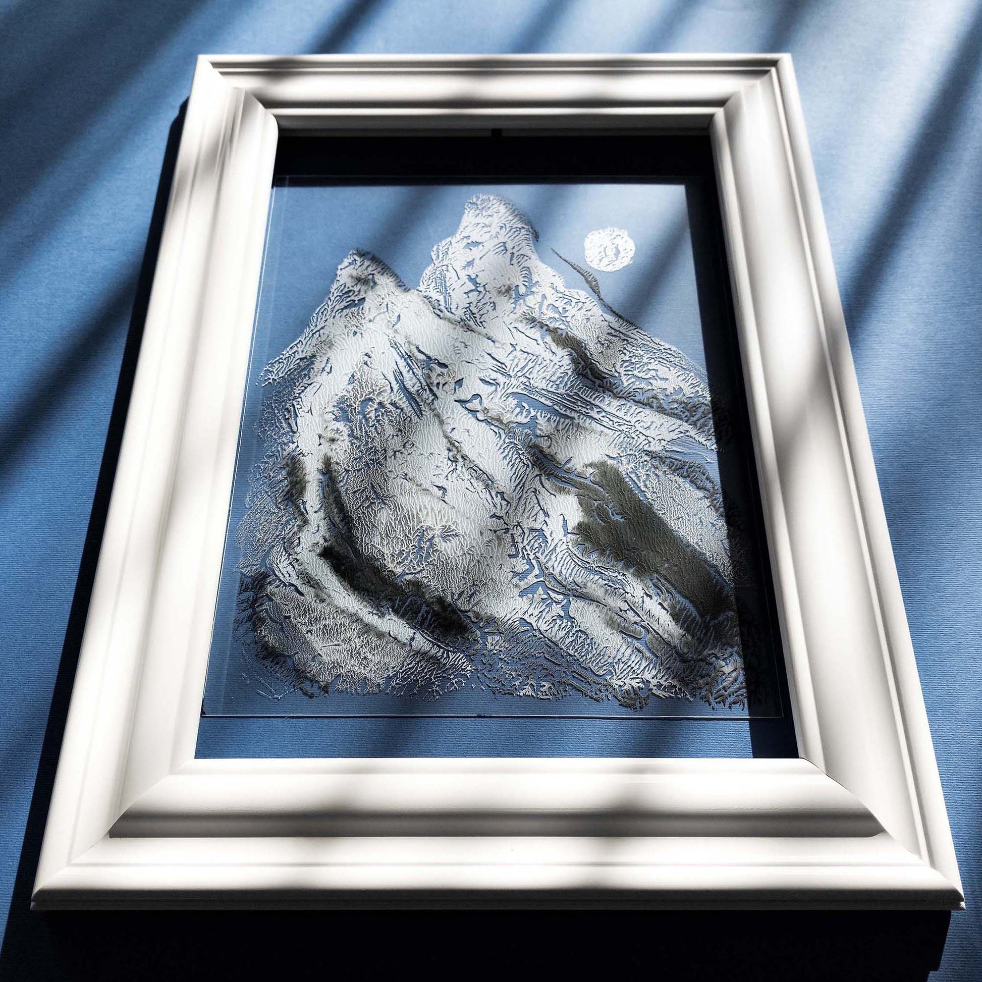 light blue black silver abstract mountains print silver moon monotype print flexible plexiglass calm holiday decor winter wall art relief original artwork
kitchen wall art, foyer, above bed wall art, yoga space, illustration print, nordic trendy, Housewarming gift, monochrome, hostess gift, home gift unique, reading nook, heirloom gift, handmade gift for women, for the home, master bedroom, treat yourself, grandmother gift, grandma gift, going away gift for coworker, godparent gift, godmother gift
