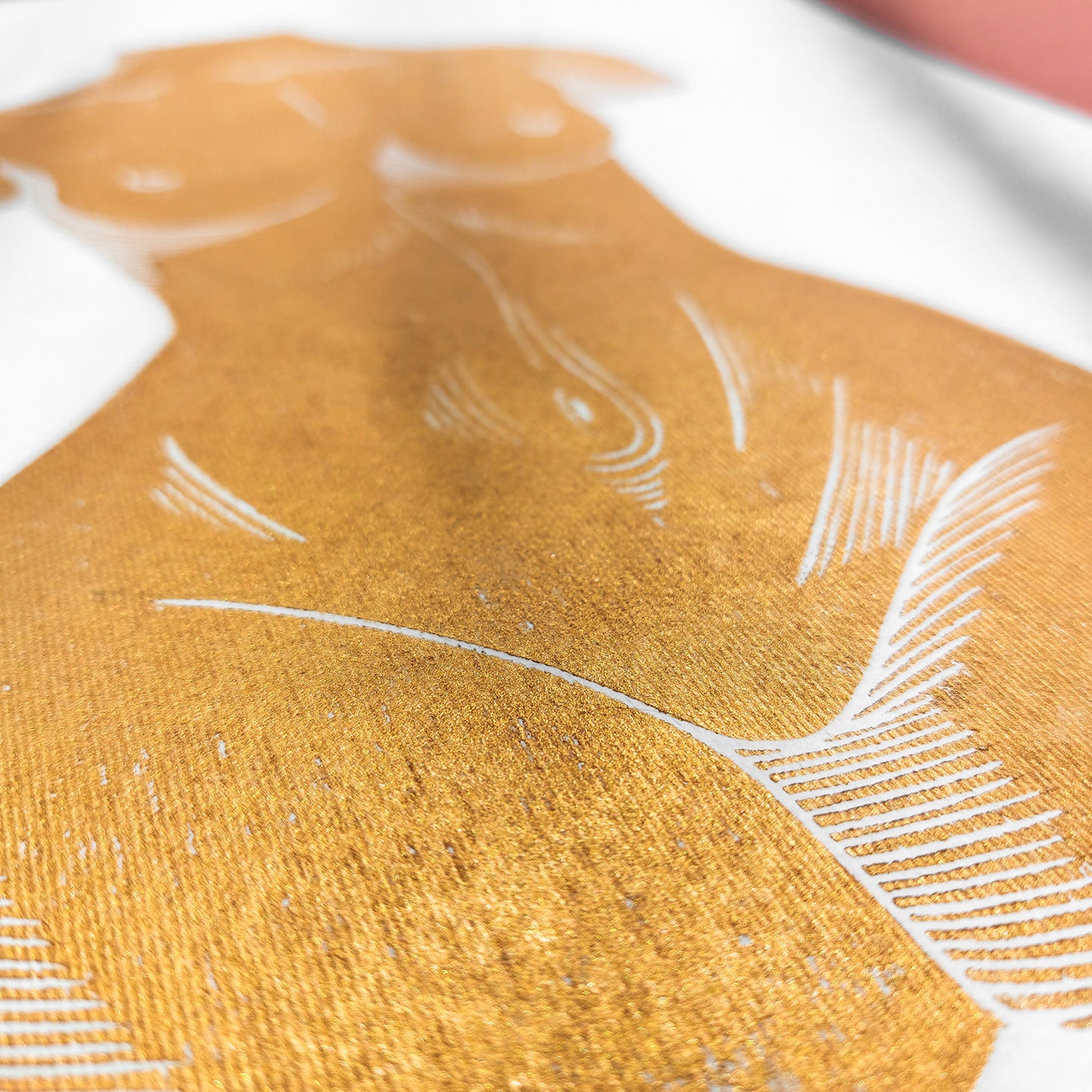 Gold female body statue antique romantic large linocut print original artwork aesthetic classic sculpture nude woman quiet luxury master bedroom she shed gifts modern lino relief monoprint glamoratti wall art sale discounted bust block midimalism bathroom self minimalism hyper-feminine wife daughter big sister girlfriend best friend handmade home nurse daughter in law godmother hostess new mom grandma bridal shower housewarming home office entryway decordried above bed preppy room feminist