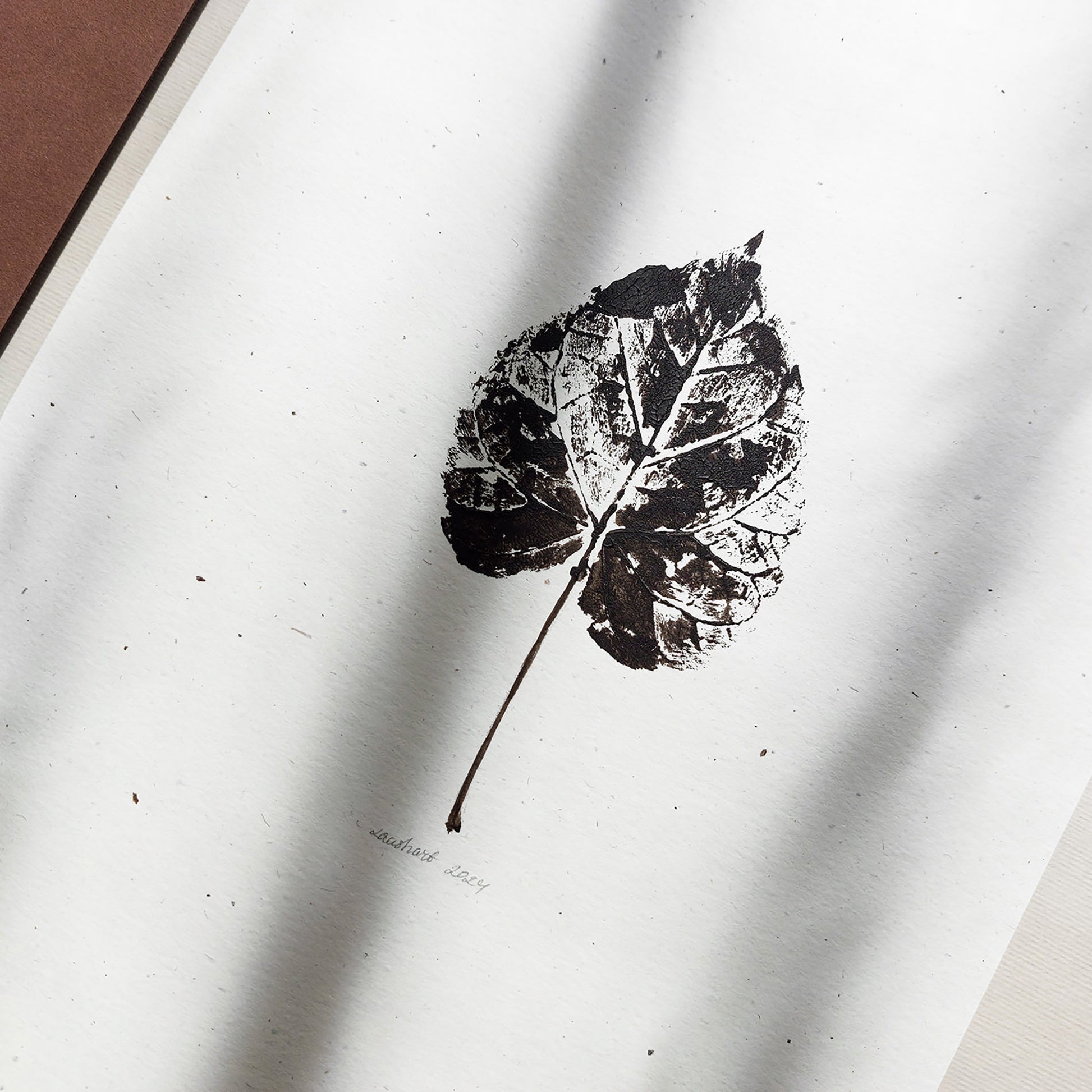 autumn wall art leaves monotype print gallery wall set of 3 original artwork cottagecore modern kitchen dining room decor hostess new home gift one of a kind rustic fall terracotta brown beige relief leaf nature lover thankful mother grandmother summer monoprint botanical xmas minimalist thanksgiving table seasonal mother living room thoughtful farmhouse home office thank you printmaking foraged handprinted farm sister mom  apartment godmother wife woman for Her Dorm Warm Earth Tones decoration