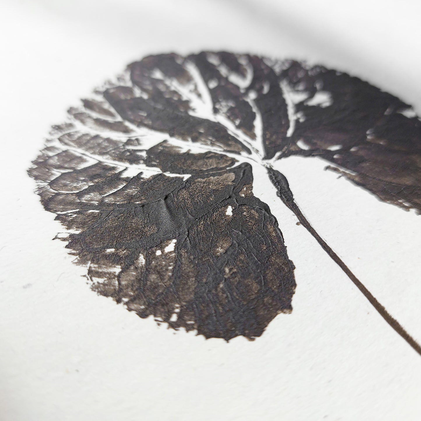 Brown Autumn Leaves Monotype Print Gallery Wall Set of 3 Original Artwork Cottagecore Kitchen Art Decor Hostess New Home Gift One of a Kind 