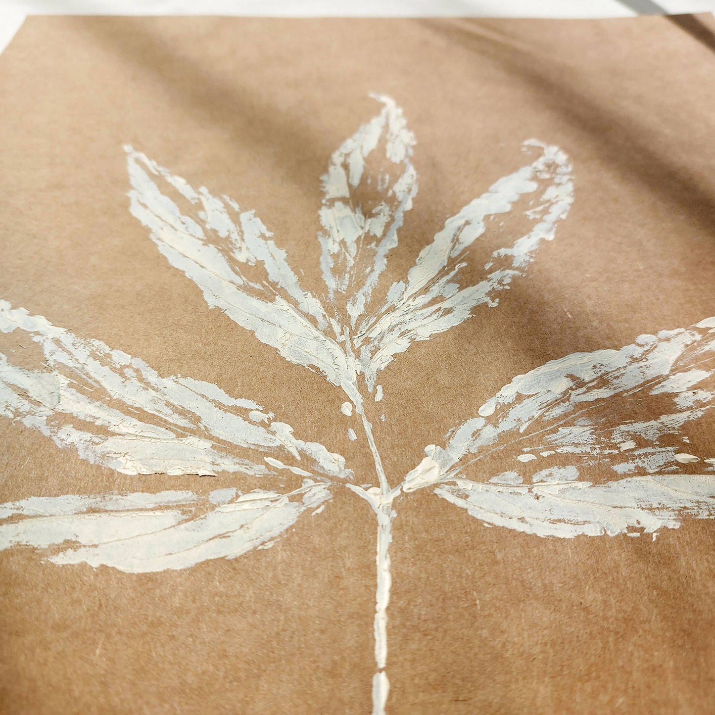 Scandinavian Plant Monotype Print Mocha Mousse Leaf Original Artwork Printmaking Modern Wall Art Bedroom Home Office Decor Hostess Nana Gift monoprint craft paper beige acrylic ink daughter in law gift, cottagecore wall art, Handprinted Teacher Present,&nbsp;cottage core, Botanical decor, Eco Friendly Xmas Present,&nbsp;Bedroom wall art, bathroom print, aunt gift, Aesthetic wall art, chateaucore, rustic wall art, Warm Earth Tones Art, unique gift for professor, Fall Gift for Her, Entryway Decor
