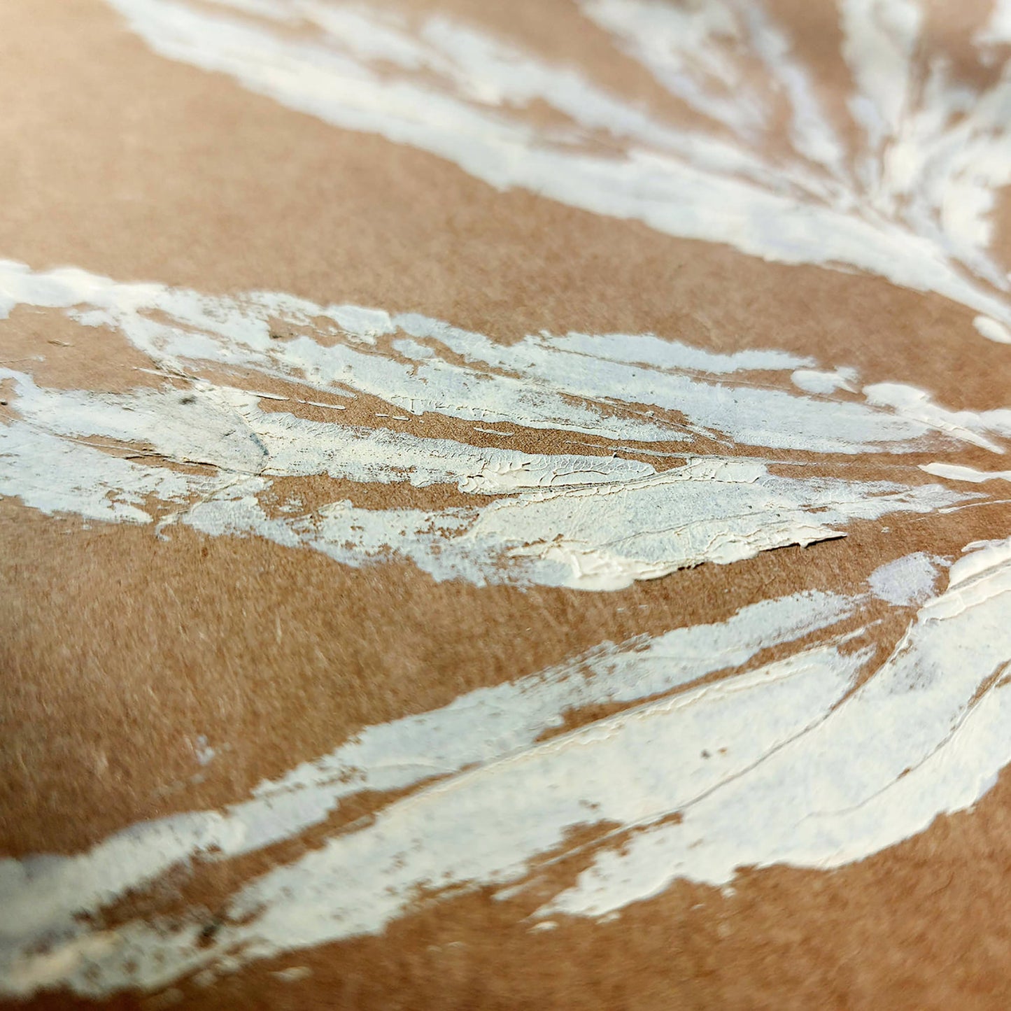 Scandinavian Plant Monotype Print Mocha Mousse Leaf Original Artwork Printmaking Modern Wall Art Bedroom Home Office Decor Hostess Nana Gift monoprint 