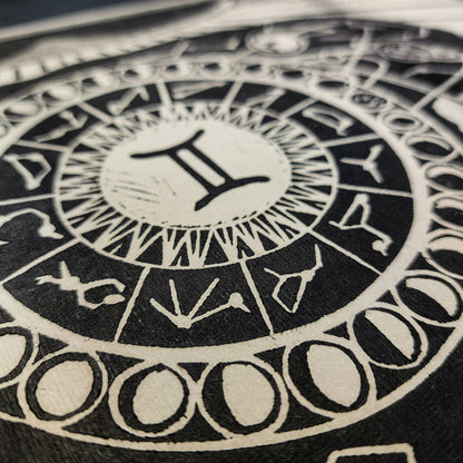 mid century modern personalized zodiac sign linocut print male portrait original artwork large art bedroom wall decor unique ideas gift for him self gift
lino print linogravure Aries Taurus Gemini Cancer Leo Virgo Libra Scorpio Sagittarius Capricorn Aquarius  Pisces block relief one of a kind printmaking handprint vintage eclectic aesthetic moody men bedroom playroom man cave apartment home office decor new home gift self  birthday gift for friend heirloom father day husband man
