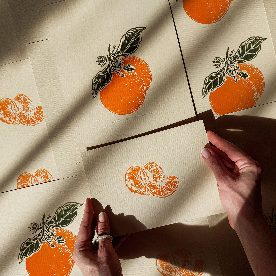 «Fructus et Folia» - linocut prints with berries, fruits and vegetable ...