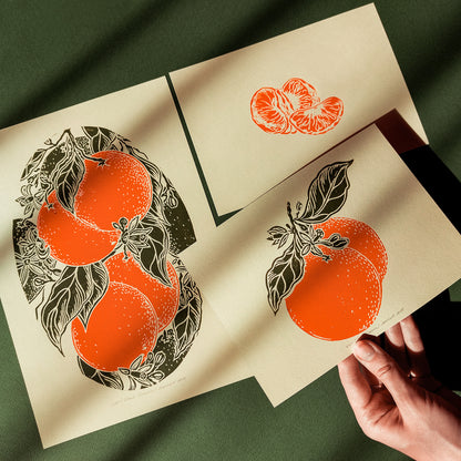 vintage clementine fruits linocut print gallery wall set of 3 mandarin slice original artwork modern kitchen art chateaucore decor thank you gift lino linogravure dining room decor Plant print, plant lover gift, original illustration, original artwork, green art, one of a kind, office wall decor, nurse gift, niece gift from aunt, new mom gift, new job gift, New home gift, new grandma gift, new apartment housewarming gift, new apartment gift, nature wall ar, nature print, Nature original art, nature lover