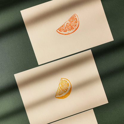 Gallery Wall Set of 7 Linocut Print Vintage Orange Clementine Lemon Slices Fruits Mandarin Artwork Original Art Kitchen Botanical Decor