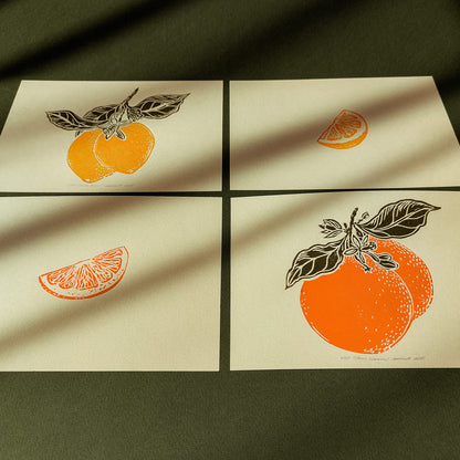 Mini Gallery Wall Set 4 Oranges Lemons Vintage Fruits Linocut Print Citrus Botanical Original Artwork Kitchen Cottagecore Minimal Art Decor
 green art, one of a kind, office wall decor, nurse gift, niece gift from aunt, new mom gift, new job gift, New home gift, new grandma gift, new apartment housewarming gift, new apartment gift, nature wall ar, nature print, Nature original art, nature lover gift, mothers day gift ideas, mothers day gift from daughter, mothers day gift, mother in law gift, mom birthday
