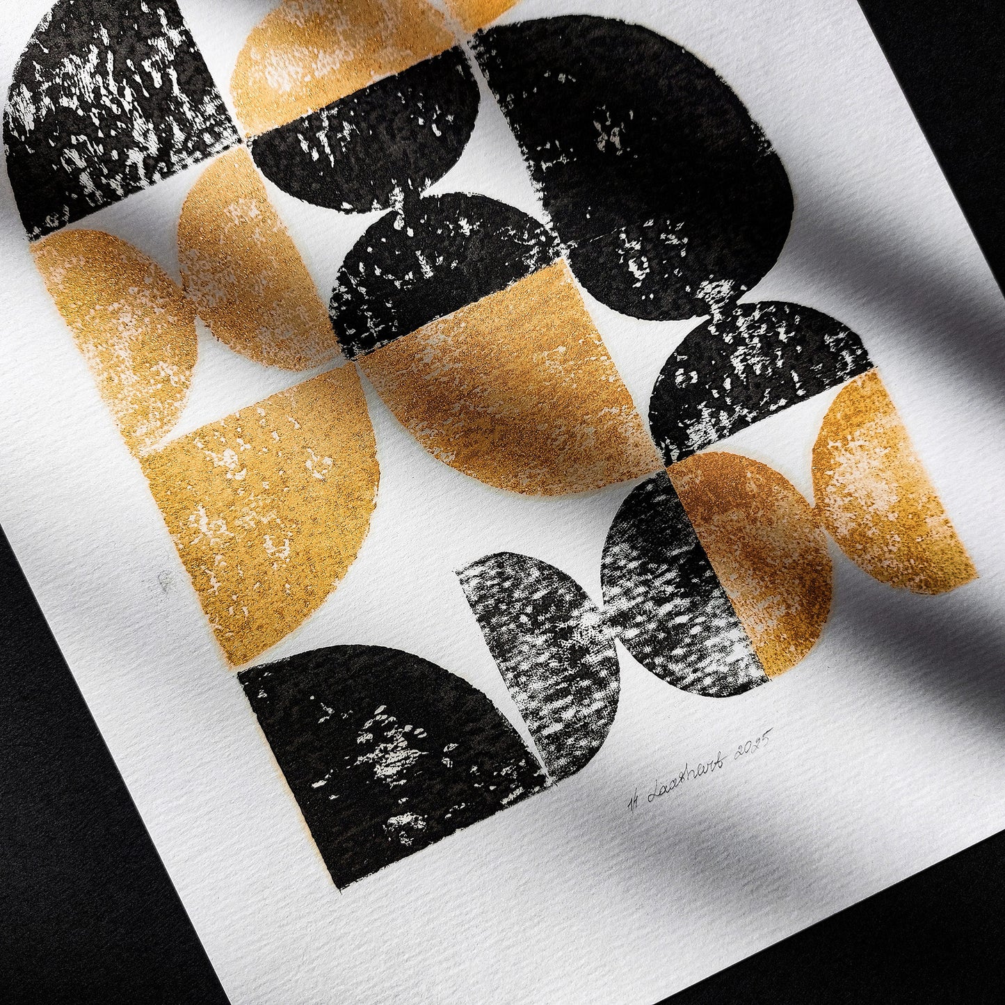 bauhaus style linocut print mid century modern relief texture man cave wall decor geometric art entryway father gift black friday sale lino linogravure printmaking cyber week deal bedroom office eco friendly contemporary abstract golden minimalist home original artwork living room statement self christmas dopamine entryway fall gift for her one of a kind bathroom scandinavian handprint unique eclectic aesthetic wall hanging kitchen dining room laundry entryway handmade housewarming new apartment