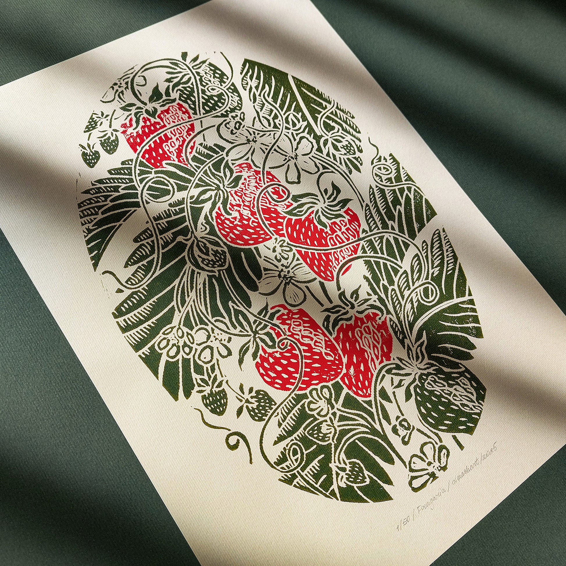 vintage fruits strawberries print linocut print modern kitchen art botanical wall original artwork rustic  berries lino print dining room decor farmhouse 
hostess gift linogravure block relief printmaking hand carved handprint unique gift ideas floral plant cottagecore cottage core dopamine retro eclectic aesthetic chic moody princess girly sage green hanging farm chateaucore spring bedroom living room coquette room dorm laundry above bed shelf entryway decordried home office new housewarming