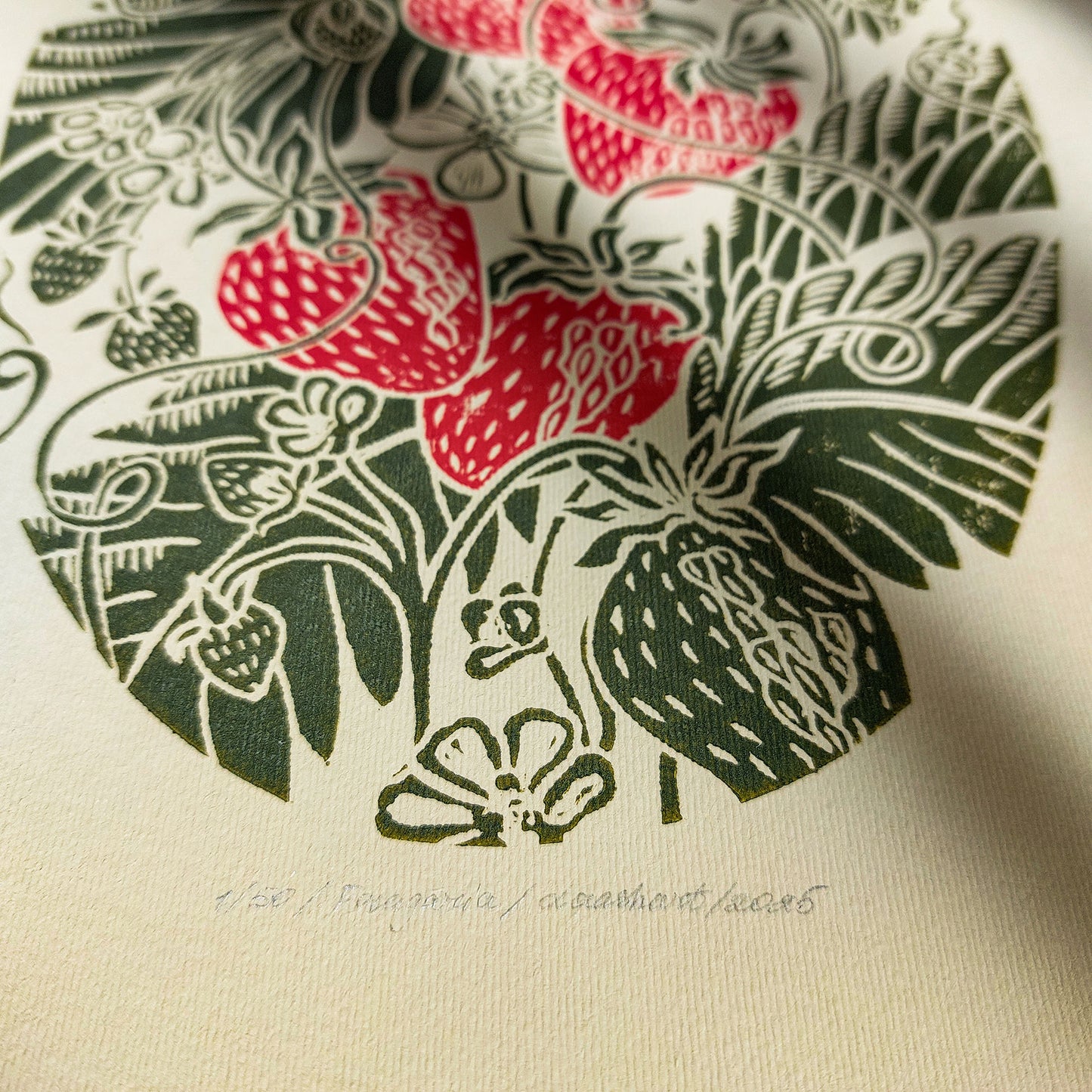 Vintage Strawberries Linocut Print Kitchen Wall Decor Botanical Original Artwork Berries Fruits Dining Room Art Farmhouse Thank You Gift
hand printed, hostess gift, home gift unique, organic modern, heirloom gift, english cottage wall art, handmade gift for women, poetic handmade gift for the home, slow living, grandmother gift, grandma gift, romantic vintage, study room, going away gift for coworker, window nook, godparent gift, pantry wall, Scientific, godmother gift, creative studio, girlfriend gift