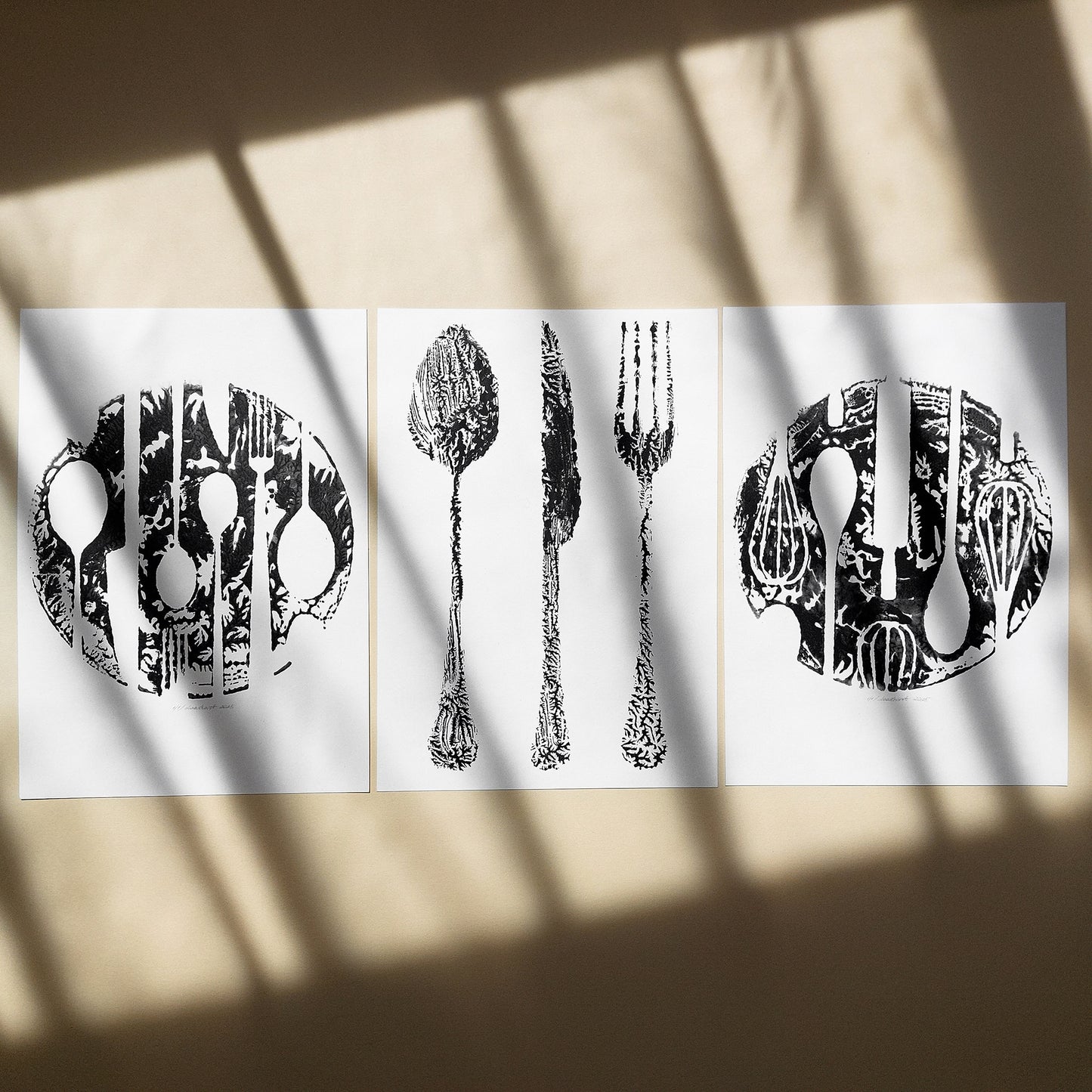 abstract spoon fork knife cutlery rustic fall wall art modern kitchen monotype relief print gallery wall set of 3 original artworks hostess gift cyber monday sale one of a kind Black Friday Sale Cyber Week Deal discounted sale
kitchen wall art, illustration print, Housewarming gift, hostess gift, home gift unique, heirloom gift, handmade gift for women, handmade gift for the home, grandmother gift, grandma gift, going away gift for coworker, godparent gift, godmother gift, girlfriend gift