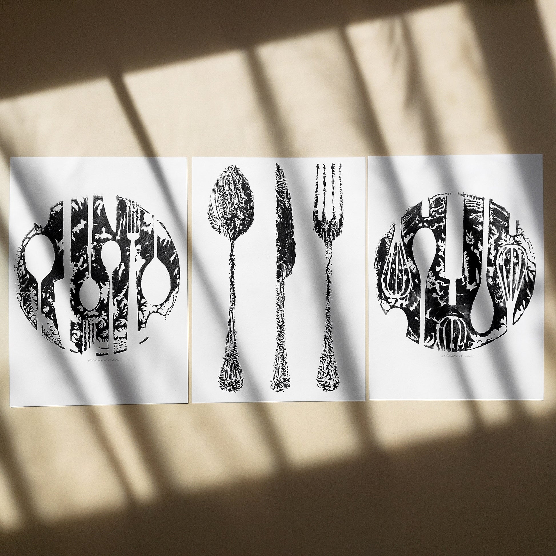 abstract spoon fork knife cutlery rustic fall wall art modern kitchen monotype relief print gallery wall set of 3 original artworks hostess gift cyber monday sale one of a kind Black Friday Sale Cyber Week Deal discounted sale
kitchen wall art, illustration print, Housewarming gift, hostess gift, home gift unique, heirloom gift, handmade gift for women, handmade gift for the home, grandmother gift, grandma gift, going away gift for coworker, godparent gift, godmother gift, girlfriend gift