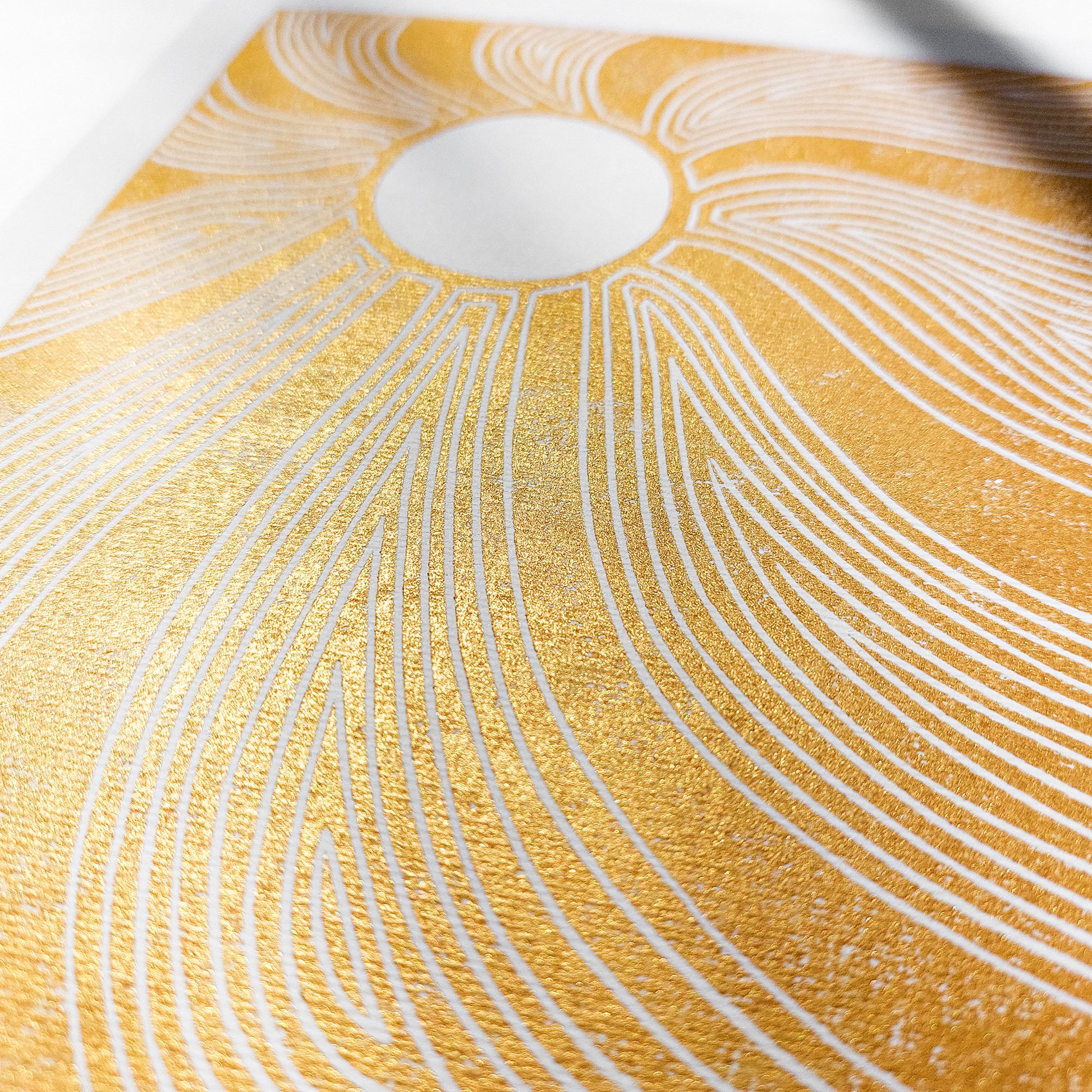 gold boho sun waves 8x10 autumn landscape wall art linocut print japanese original artwork classical style bedroom decor new home gift mid century modern mindful 