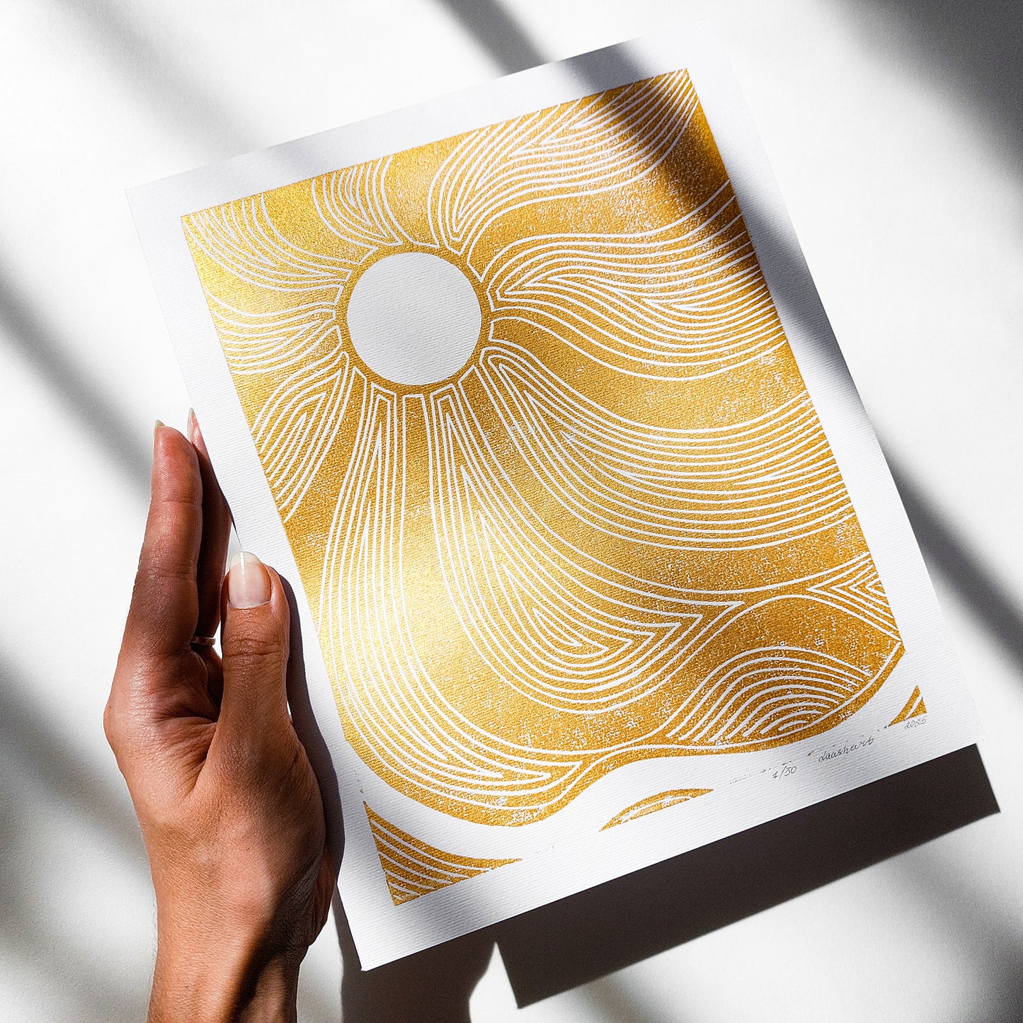gold boho sun waves 8x10 autumn landscape wall art linocut print japanese original artwork classical style bedroom decor new home gift mid century modern mindful 
hand carved, wall hanging, unique Vintage art, unique wall art, trendy wall art, thank you gift boss, teacher appreciation gift, Summer wall art, large wall art, sister in law gift, shelf decor, self gift, rustic artwork, Retro scandinavian artwork, handprint, retirement gift, Relief print, realtor closing gift, Printmaking art