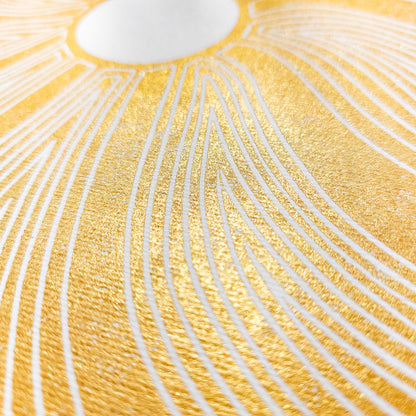 gold boho sun waves 8x10 autumn landscape wall art linocut print japanese original artwork classical style bedroom decor new home gift mid century modern mindful