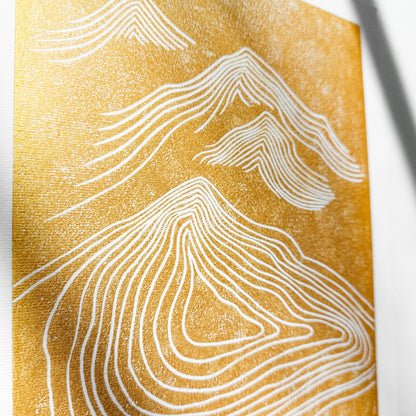 abstract lines art mountains 8x10 fall home office landscape wall art linocut print original artwork entryway decor thanksgiving table hostess gift linogravure unique thank you minimalist heirloom gift, handmade gift for women, handmade gift for the home, grandmother gift, grandma gift, going away gift for coworker, godparent gift, godmother gift, girlfriend gift, gift for the home, gift for best friend female, Farmhouse wall decor, farm decor, easter gift
