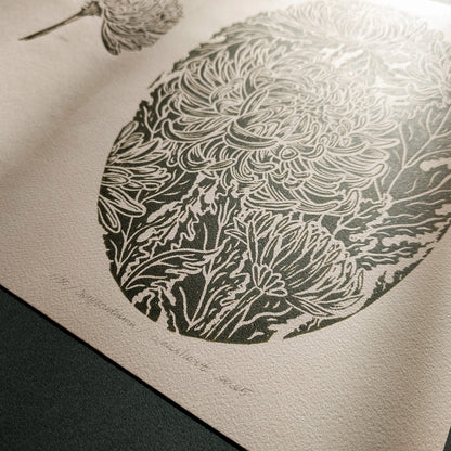 Vintage Anatomy Chrysanthemum Flowers Linocut Print Gallery Wall Set of 2 Cottagecore Floral Original Artwork Kitchen Art Decor Mother 
wall hanging Vintage art unique wall art trendy thank you gift boss teacher appreciation gift Summer Spring wall art sister in law gift signature shelf decor self gift Sage green color rustic wall art Retro artwork retirement Relief print realtor closing gift Printmaking art plant lover gift original illustration original artwork one of a kind office wall decor nurse gift 