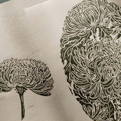 Vintage Anatomy Chrysanthemum Flowers Linocut Print Gallery Wall Set of 2 Cottagecore Floral Original Artwork Kitchen Art Decor Mother  apartment housewarming gift new apartment gift nature print nature lover gift mothers day gift ideas mothers day gift from daughter mothers day gift mother in law gift mom birthday gift Modern kitchen art Mid century modern long distance gift living room wall art minimalist Living room wall art Linoleum print laundry room decor inscription Housewarming gift hostess gift hom