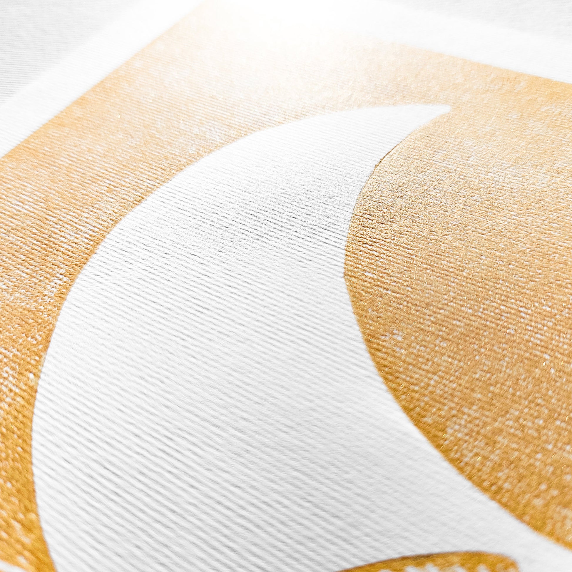 Gold Abstract Moon Line Mountains 8x10 Landscape Mini Linocut Print Modern Minimalist Original Artwork Master Bedroom Wall Art Decor