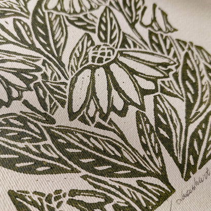 Beige coneflower art retro cottagecore echinacea flowers linocut print sage green color floral lino original artwork vintage linogravure vintage kitchen dining room decor
 living room wall art, Linoleum print, laundry room decor, gallery wall hallway, Housewarming gift, retro dining area, hostess gift, primary bedroom art, home gift unique, heirloom gift, heilroom wall decor, window nook art, study room wall art, handmade gift for women, table art, handmade gift for the home, farm entryway art, coffee
