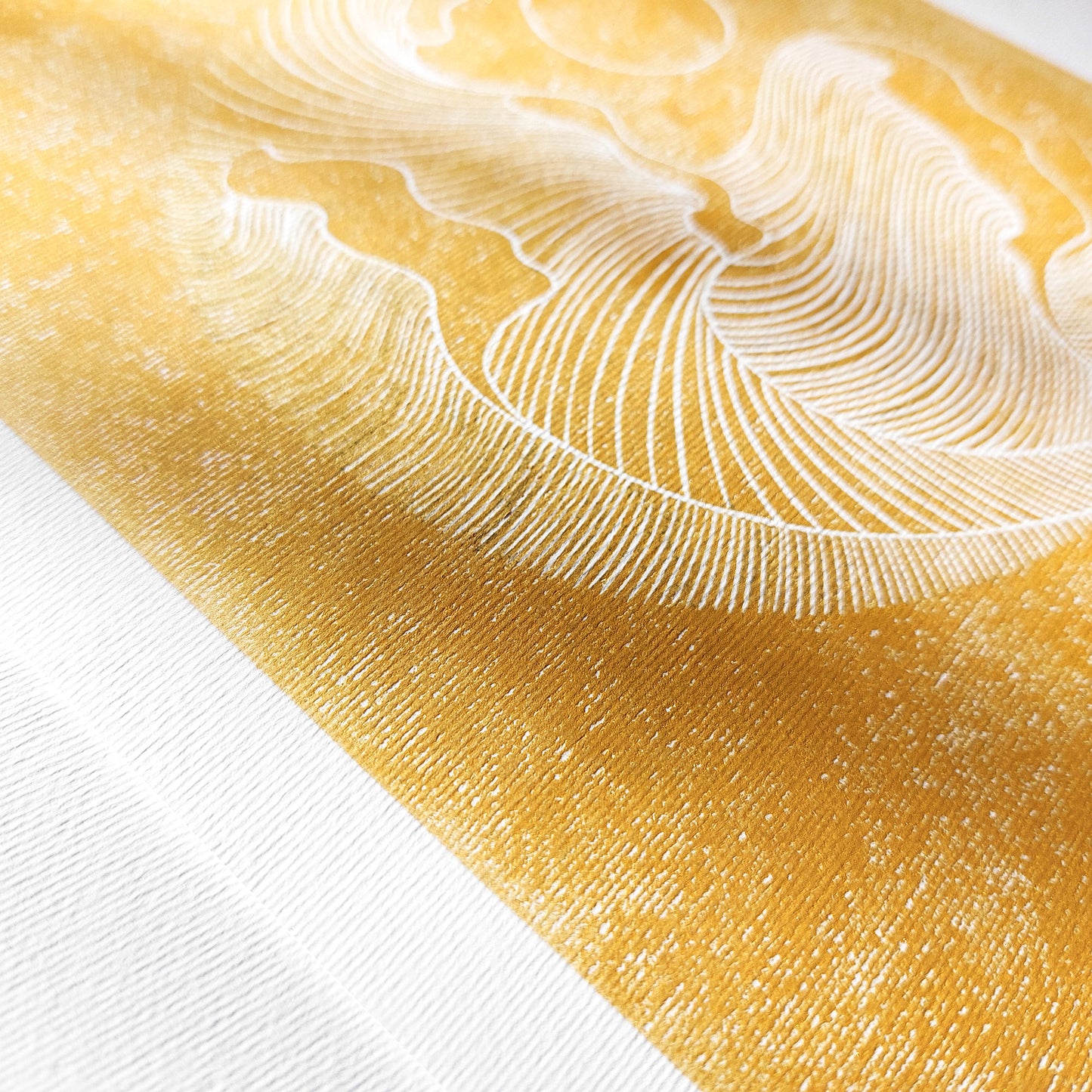 Gold abstract lines ocean waves 8x10 inches mini landscape linocut print minimalist lino art european countryside original artwork hampton wall organic modern linogravure contemporary lines home office decor wabi sabi entryway relief handprint minimal gifts for hikers warm neutral for coworker classical style primary master bedroom mid century modern mindful printmaking home living block geometric scandinavian aesthetic above bed apartment housewarming dining dorm entryway laundry mom mother
