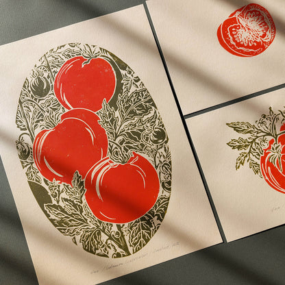 Red sage green vintage cottagecore tomatoes berry farmhouse kitchen nature linocut print mini gallery wall set of 3 piece dining room decor botanical retro lino original artwork berries slice quiet luxury rustic linogravure handmade
laundry room, rustic botanical, guest bathroom, cozy corner, breakfast nook decor, above dining table, PRINTMAKING INTELLECTUAL AESTHETICS, headboard, etching style, powder room, kitchen wall art, illustration print, Housewarming gift, bedroom focal point, old world, hand