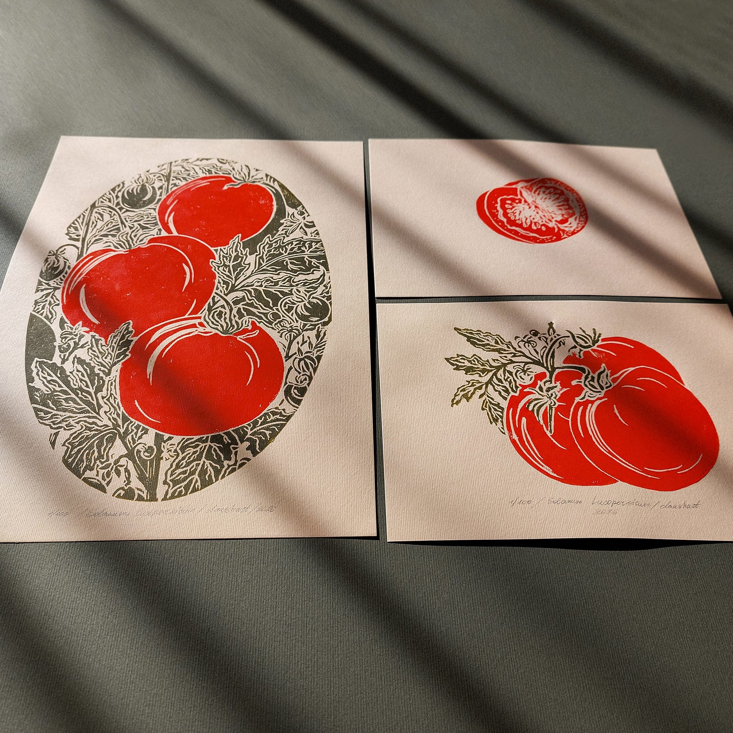 Red sage green vintage cottagecore tomatoes berry farmhouse kitchen nature linocut print mini gallery wall set of 3 piece dining room decor botanical retro lino original artwork berries slice quiet luxury rustic linogravure handmade 
printmaking, Farmhouse wall decor, antique botanical print, Farmhouse wall art, staircase, bedside wall decor, farm kitchen wall art, farm decor, scandinavian, laundry, workspace, european countryside, easter gift, engraving style, dorm room decor, country cottage, diy gift