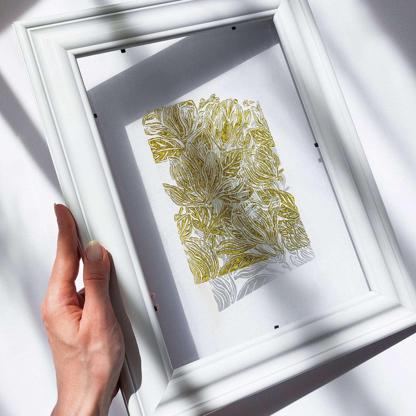 retro cottagecore magnolia flowers linocut print flexible plexiglass relief monoprint sage green color floral lino original artwork window nook decor mother gift ideas rustic linogravure study room wall art laundry room retro handprint hallway coworker gift above bed reading nook grandmother gift self nature present staircase home hostess farmhouse kitchen block bedroom sister botanical printmaking farm sister mom mother new apartment godmother wife woman dining Entryway housewarming living room