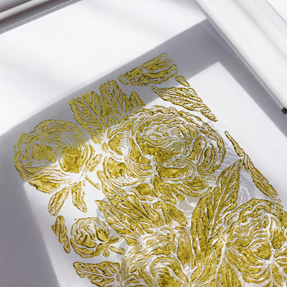 retro cottagecore peony flowers linocut print flexible plexiglass relief monoprint sage green color floral lino print original artwork window nook decor 
wall hanging, hand carved, unique trendy, thank you gift boss, teacher appreciation gift, powder room, creative studio wall art, treat yourself, Summer wall art, large wall art, sister in law gift, self gift, rustic artwork, scandinavian artwork, retirement gift, realtor closing gift, primary bedroom, Relief handprint, one of a kind, half bath wall art