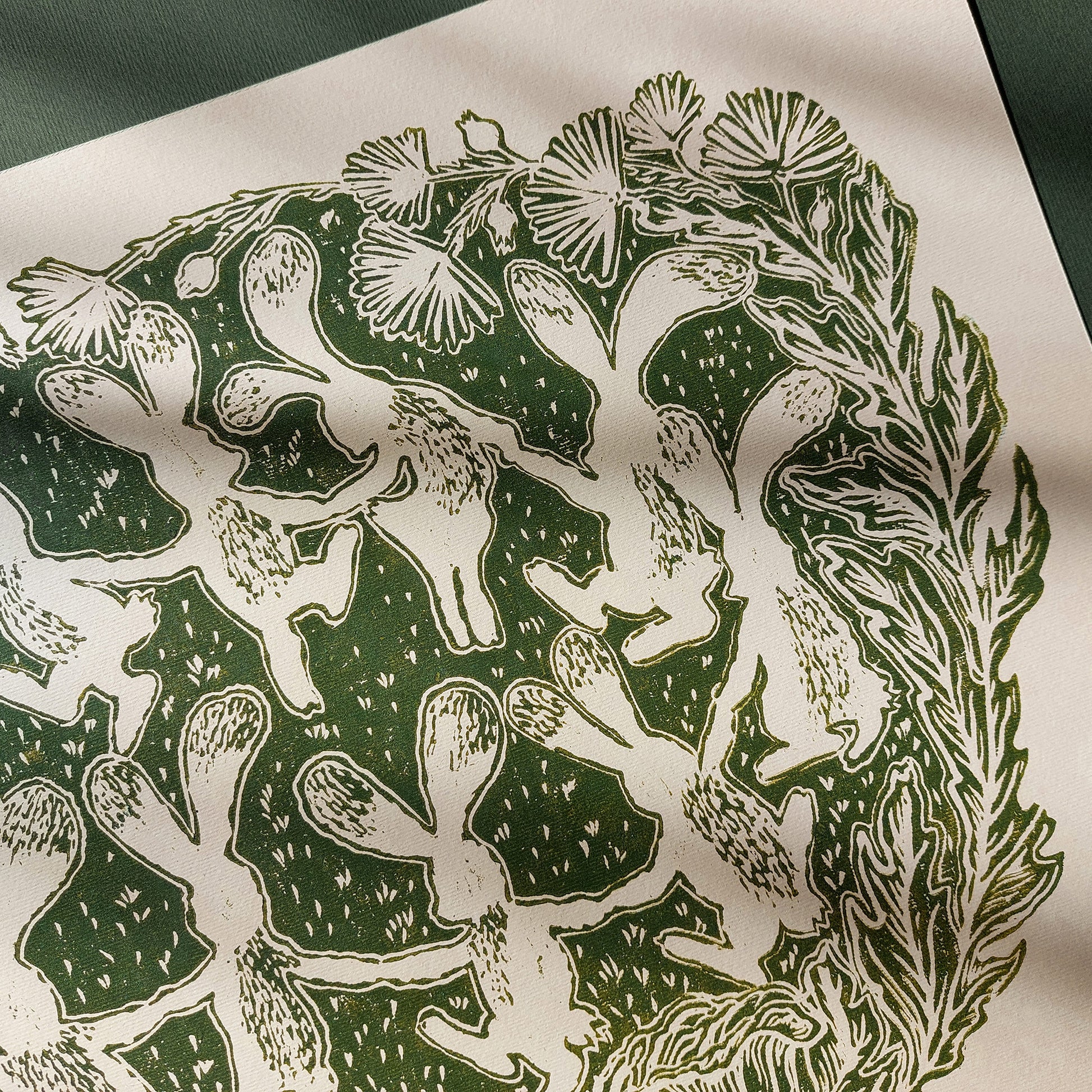 Beige retro whimsical sage green color dancing rabbits art large linocut print floral lino botanical wall kids reading nook linogravure relief printmaking original artwork
original illustration, hallway wall art, original artwork, one of a kind, office wall decor, family room, nurse gift, niece gift from aunt, new mom gift, new job gift, New home gift, foyer, new grandma gift, new apartment housewarming gift, new apartment gift, staircase wall art, eclectic, minimalist Nature original art, mindfulness 