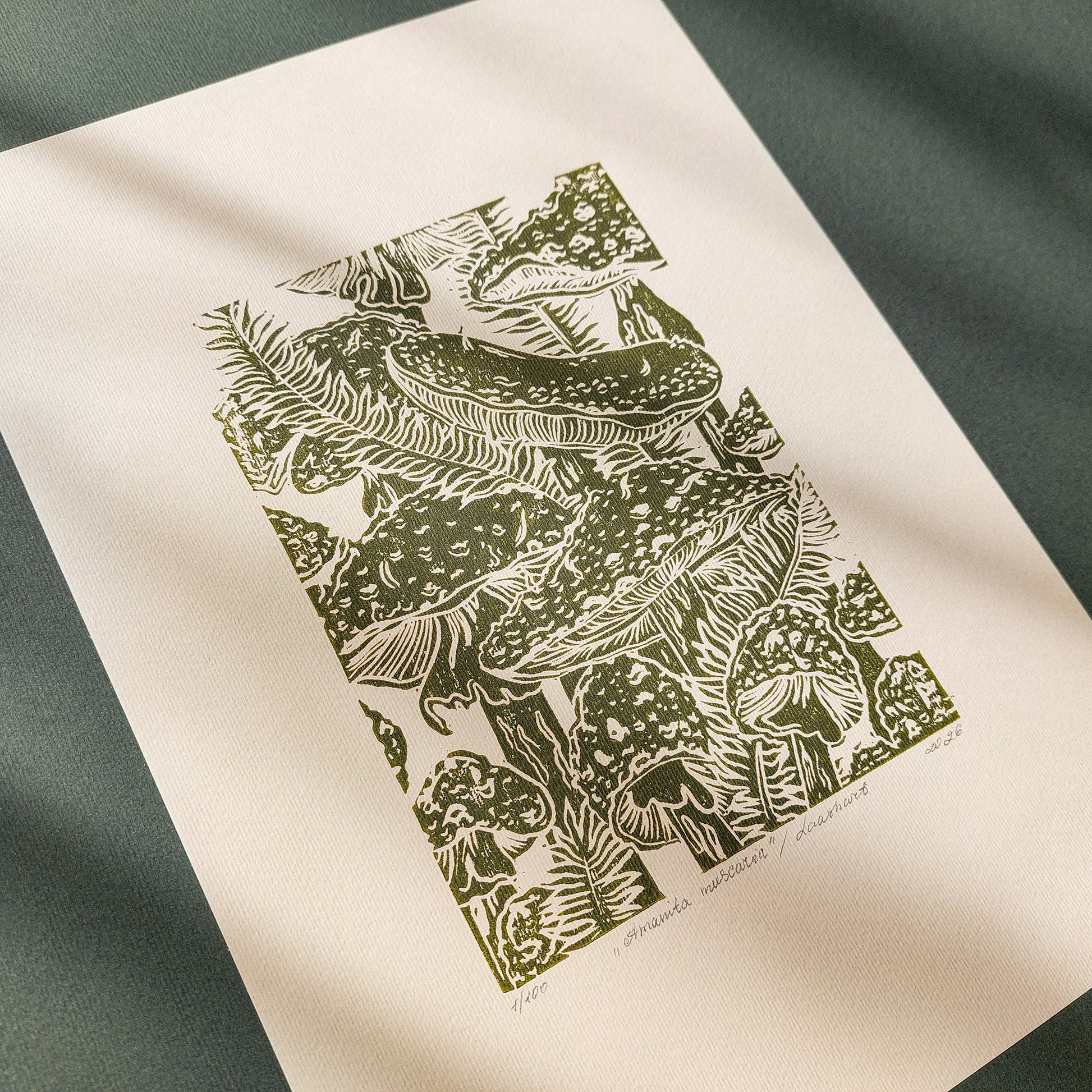 Beige retro cottagecore fly agaric mushroom linocut print sage green color toadstool mushroom relief monoprint original artwork whimsical wall art rustic linogravure forestcore lino
powder room, engraving, etching, headboard wall art, hand printed, traditional printmaking art, mothers day gift, workspace, mother in law gift, great room wall decor, mom birthday gift, Modern kitchen art, long distance gift, handprinted living room wall art, Linoleum print, laundry room decor, gallery wall hallway