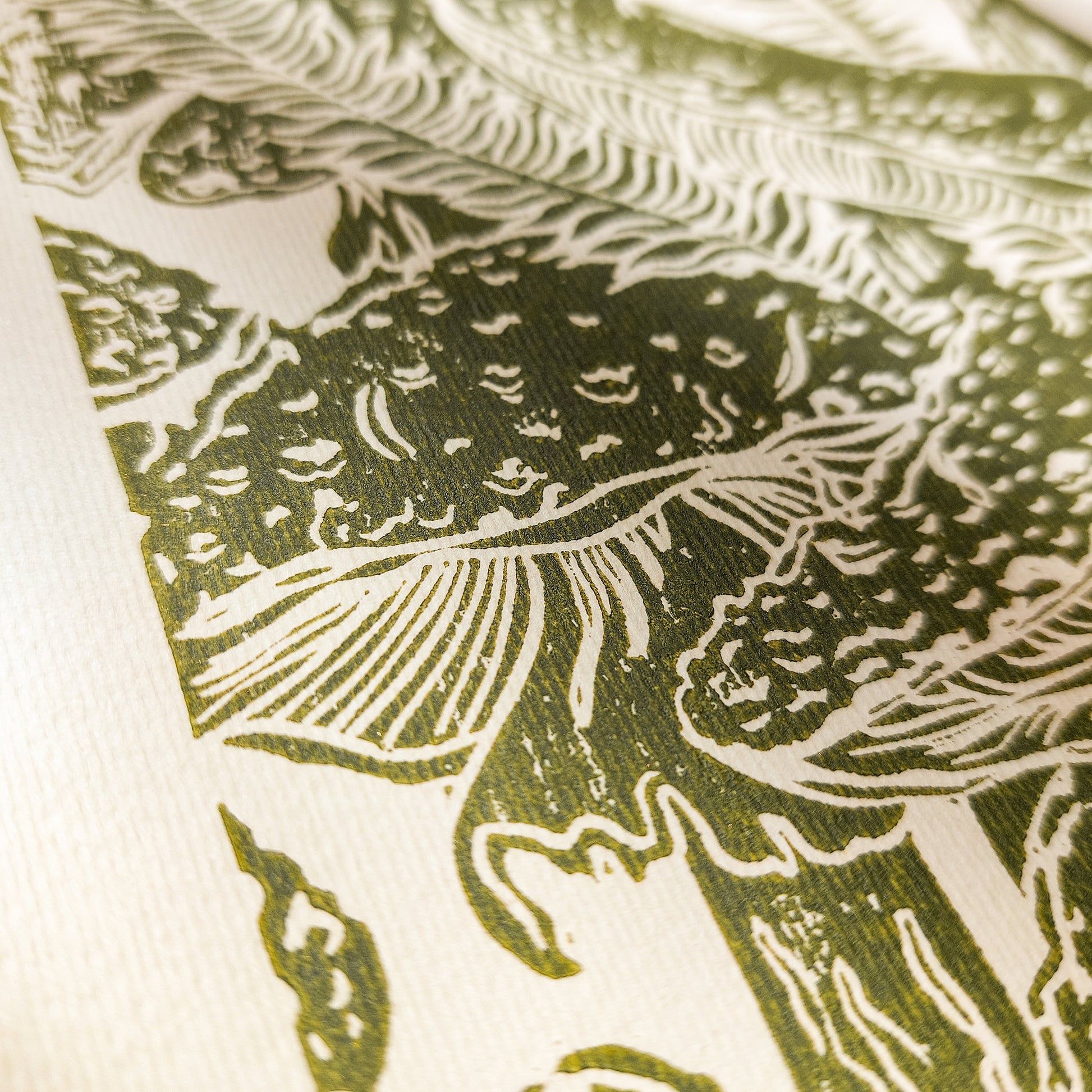Beige retro cottagecore fly agaric mushroom linocut print sage green color toadstool mushroom relief monoprint original artwork whimsical wall art rustic linogravure forestcore lino
niece gift from aunt, new mom gift, new job gift, engraving, etching, hand printed, foyer wall art, traditional printmaking art, New home gift, new grandma gift, staircase, above bed wall art, housewarming gift, artist studio wall decor, master bedroom decor, large farmhouse art, above dining table wall art, modern aesthetic