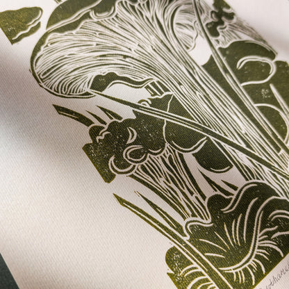 retro cottagecore chanterelle cushroom linocut print sage green color relief monoprint original artwork vintage kitchen pantry decor mother gift ideas whimsical wall art rustic linogravure forestcore lino
vintage wall art, french countryside art, scandinavian, nordic nature, old european, domestic still life, cottagecore wall art, cottage core, Botanical decor, Block print, Bedroom wall art, bathroom print, aunt gift, Aesthetic wall art, chateaucore, rustic wall art forestcore
