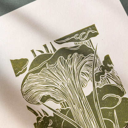 retro cottagecore chanterelle cushroom linocut print sage green color relief monoprint original artwork vintage kitchen pantry decor mother gift ideas whimsical wall art rustic linogravure forestcore lino
godmother gift, girlfriend gift, gift for the home, gift for best friend, female, moody, quiet luxury art, soft neutral, guest bathroom, slow living wall, romantic, foraged wall art, primary bedroom decor, Floral wall art, reading nook decor, Farmhouse wall decor, farm kitchen wall art, bedroom focal point