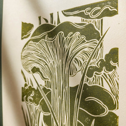 retro cottagecore chanterelle cushroom linocut print sage green color relief monoprint original artwork vintage kitchen pantry decor mother gift ideas whimsical wall art rustic linogravure forestcore lino
entryway wall art, dorm room decor, diy gift, Dining Room Decor, entryway wall decor, daughter in law gift, old world botanical, european vintage wall art, french countryside art, scandinavian, nordic nature, old european, domestic still life, cottagecore wall art, cottage core, Botanical decor, Block 