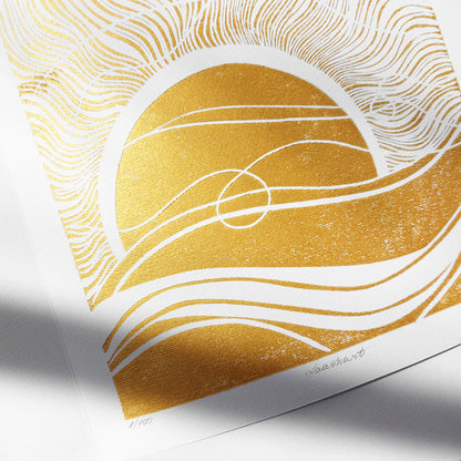 Gold Boho Sun 8x10 Sunset Desert Landscape Linocut Print Original Artwork Living Bedroom Reading Nook Wall Art Decor New Home Newlywed Gift
large wall art, sister in law gift digital product, reading nook, eclectic, minimalist new job gift, Xmas, digital poster, New home gift, new apartment, trendy neutral art, color year 2026 abstractmaster bedroom decor, Relief print, realtor closing gift, Printmaking art, original illustration, window nook, original artwork, one of a kind, housewarming gift, nature lover