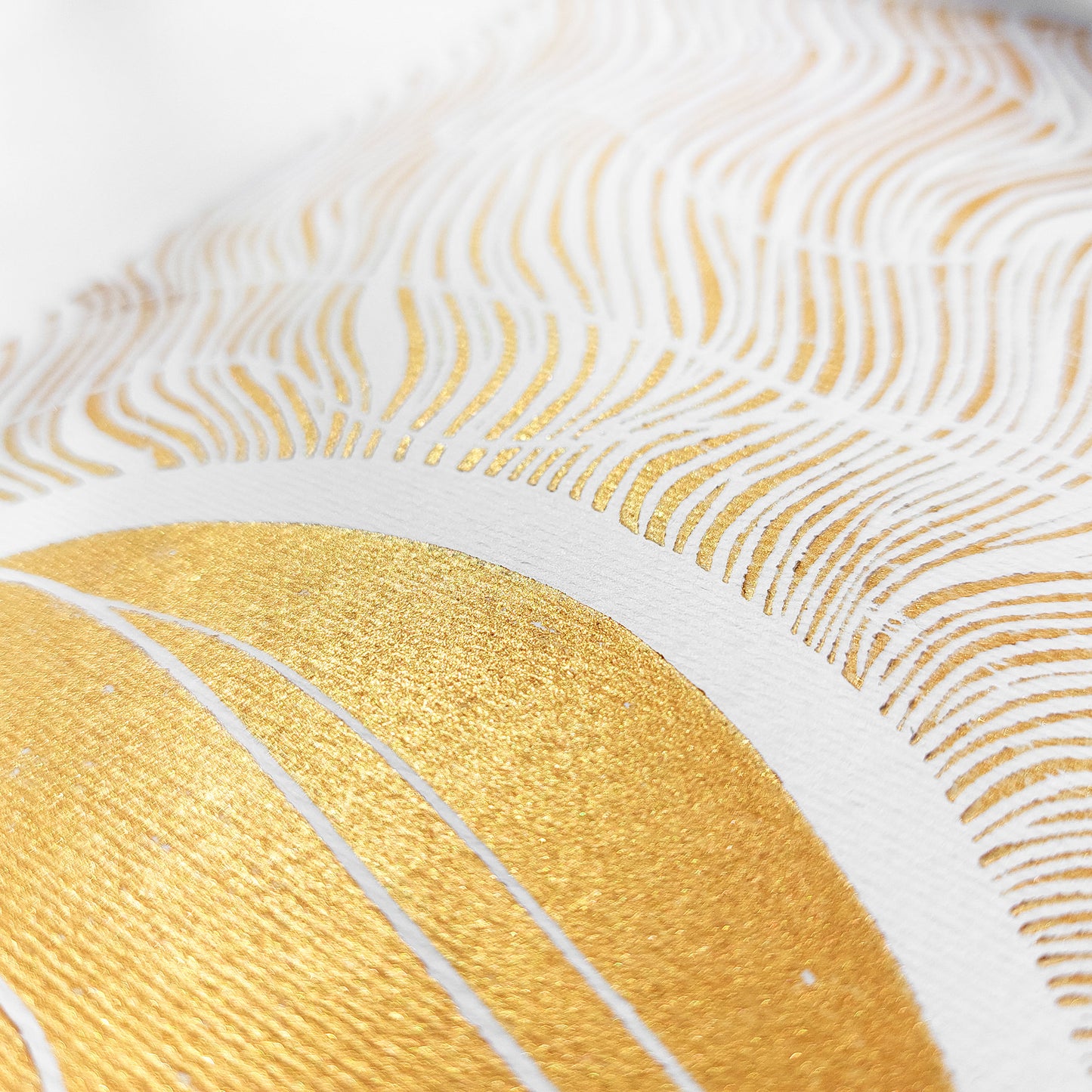 gold boho sun 8x10 inches sunset desert landscape linocut print original artwork living room wall art master bedroom reading nook decor new home newlywed gift rustic linogravure modern lino waves mid century modern mindful rising sun minimalist printmaking bohemian abstract lines contemporary relief handprint geometric unique dopamine eclectic scandinavian trendy aesthetic above bed man cave apartment housewarming dining room dorm entryway laundry office hostess mom mother fall thanksgiving