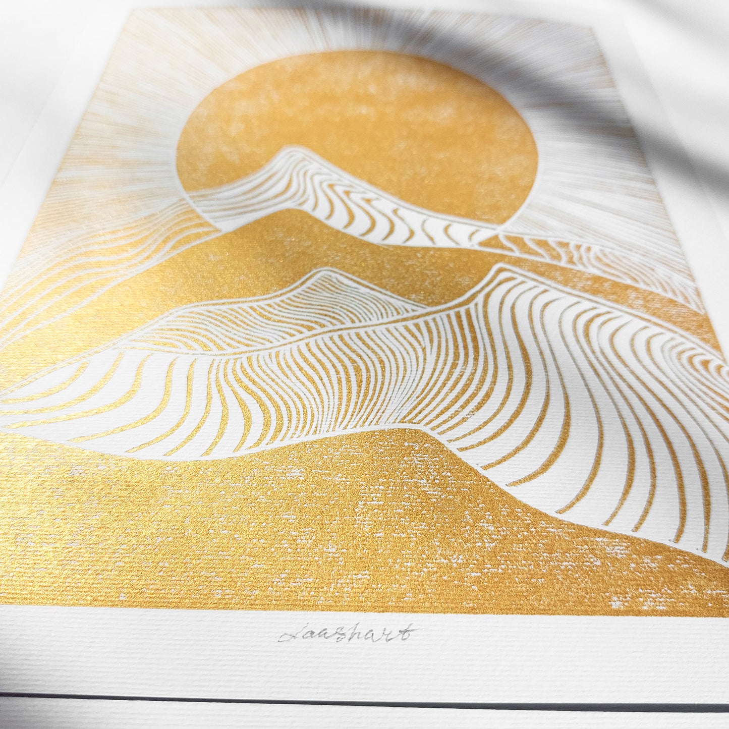 Gold Sun Mountains 8x10 Sunrise Landscape Linocut Print Original Artwork Living Bedroom Home Office Wall Art Decor Self Gift for Him Her
mother in law gift, mom birthday gift, Modern kitchen art, long distance gift, living room wall art minimalist, Living room wall art, Linoleum print, Linogravure, Linocut print, Lino print, dopamine, laundry room decor, kitchen wall art, illustration print, Housewarming gift, hostess gift, home gift unique, heirloom gift, handmade gift for women, handmade gift for the home