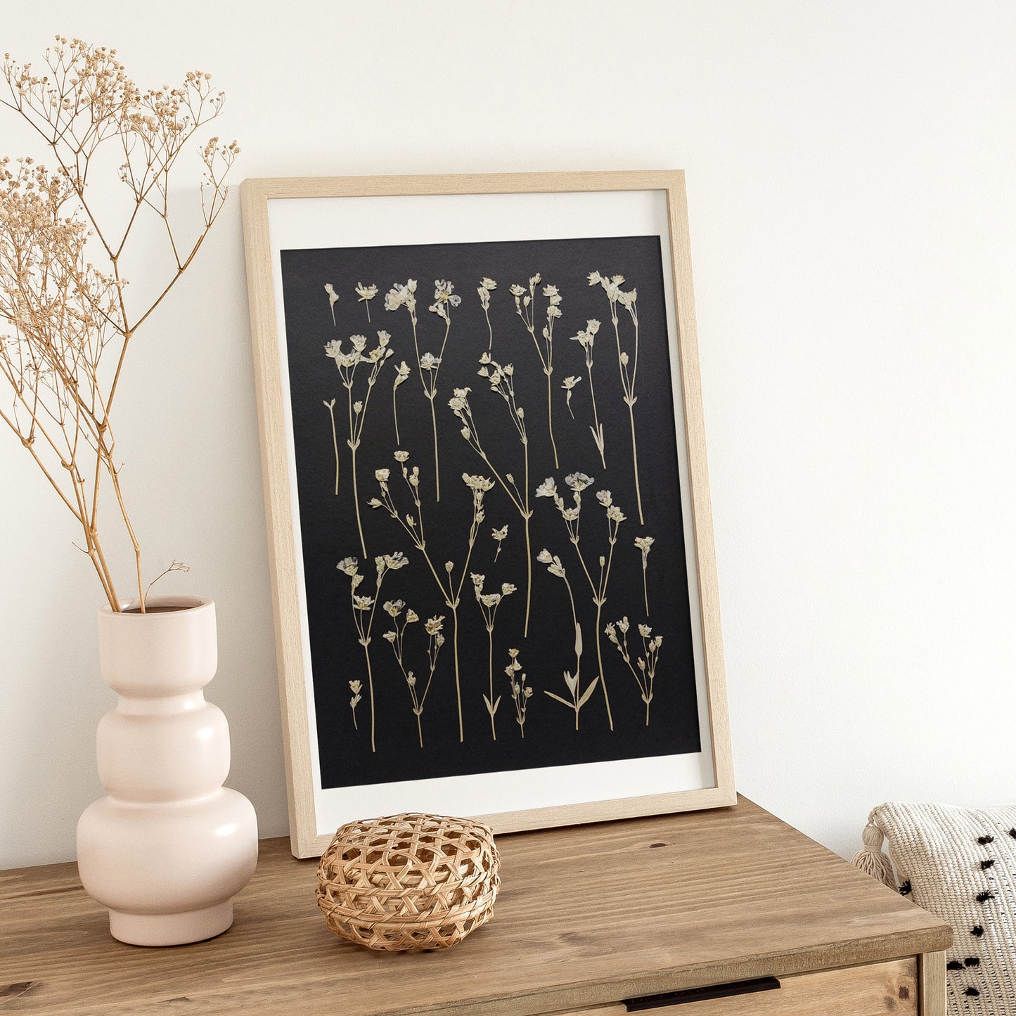 black wall decor
dried flowers
original artwork
botanical wall art
wildflower wall art
nature wall art
farmhouse wall decor
cottagecore wall art
plant lover gift
one of a kind
herbarium decor
grandmother gift
pressed flowers